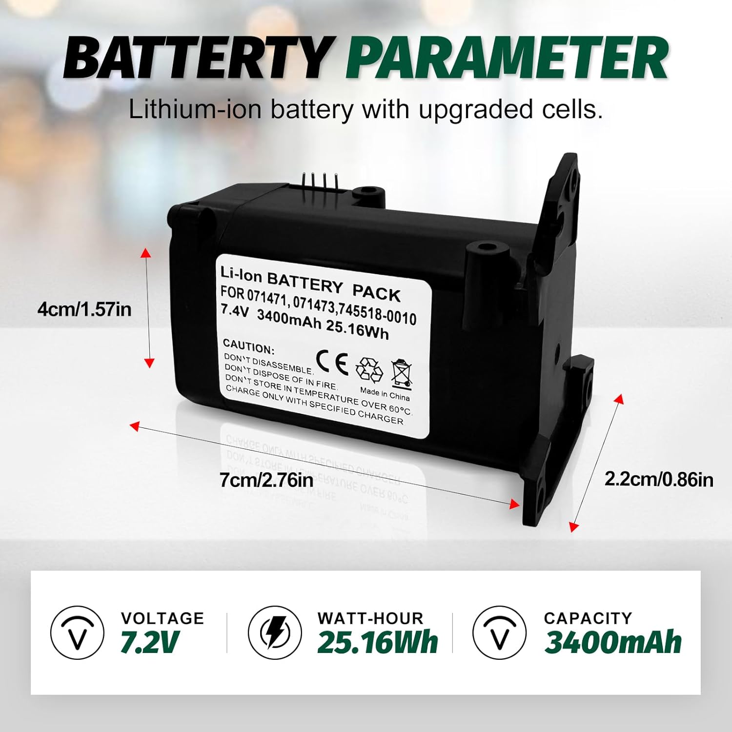 Replacement for Bose Battery 071471, 071473, 745518-0010,etc. Compatible with Bose Soundlink Revolve Portable Bluetooth Speaker 739523-1110, 739523-1310, etc.