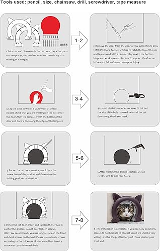 Miniatura 6 de Wordcam Puerta interior grande para gatos, puerta interior XL para gatos, puertas para mascotas para gatos, gatitos y perros pequeños (blanco)