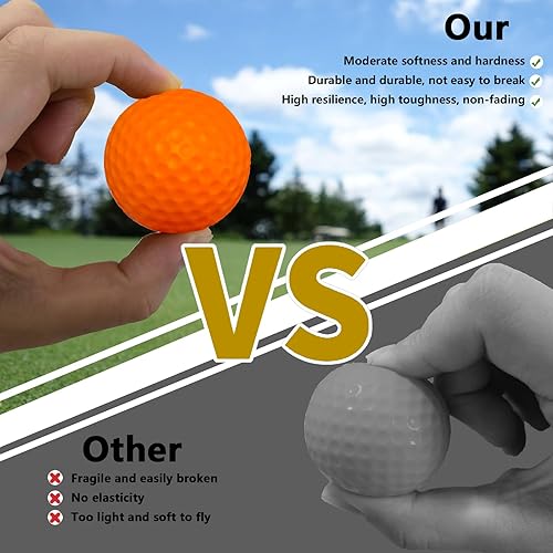 Miniatura 10 de LAZTIC Pelotas de práctica de golf de espuma suaves, pelotas de golf de vuelo limitado, perfectas para práctica de swing en interiores y patios
