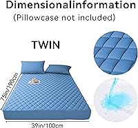 Vista 2 de WESLEEPER Protector de Colchón Impermeable Protector de Colchón Tamaño Completo Cubierta de Cama de Colchón Súper Suave Transpirable Lavable a Azul