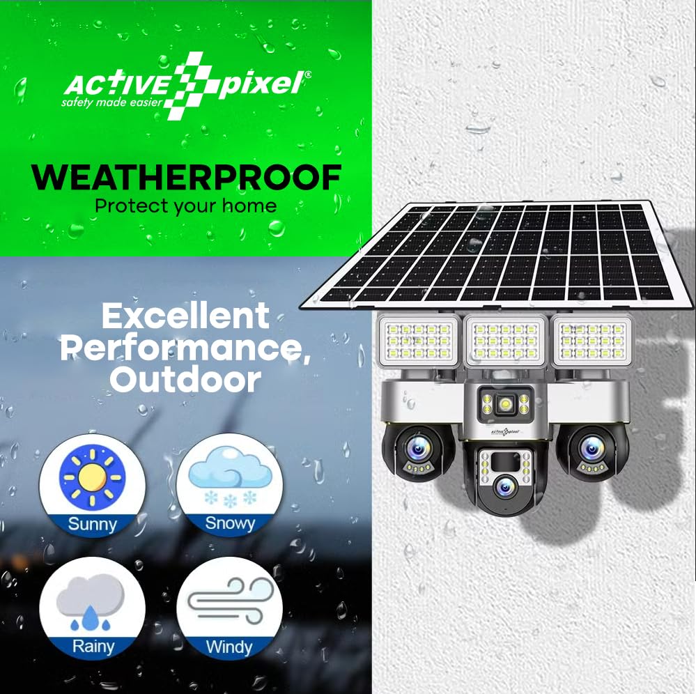 Active Pixel 4G Solar Camera showing weatherproof capabilities