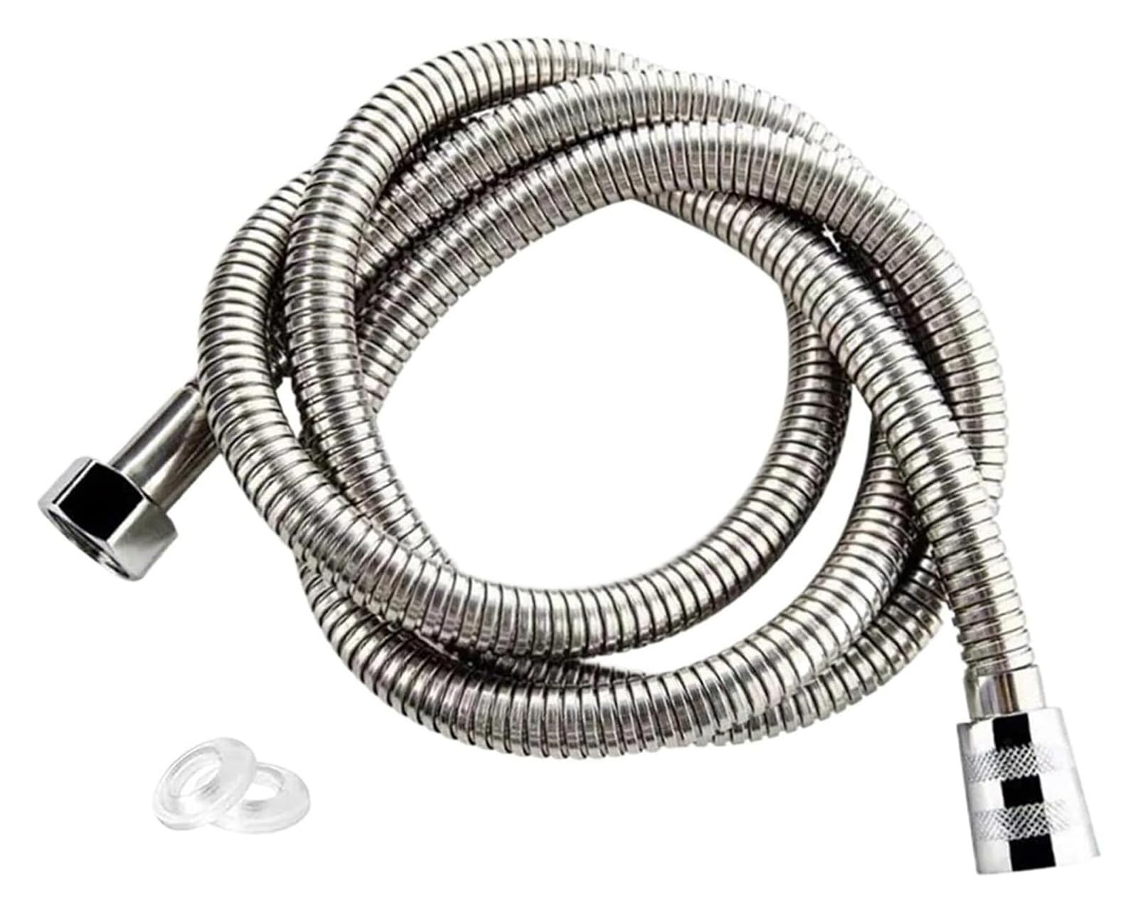 Gkirqvpe One Color Shower Hose, Flexible Stainless Steel Shower Pipe Hose 1.5M Chrome