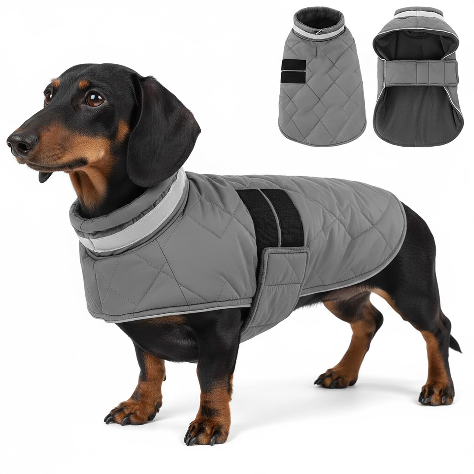 ASENKU Cappotto Impermeabile per Cane Invernale, S Cappottino per Cani di Taglia Piccola, Giacca Invernale Foderata in Lana Riflettente, Cappotti e giubbotti per Cani Chiusura Regolabile