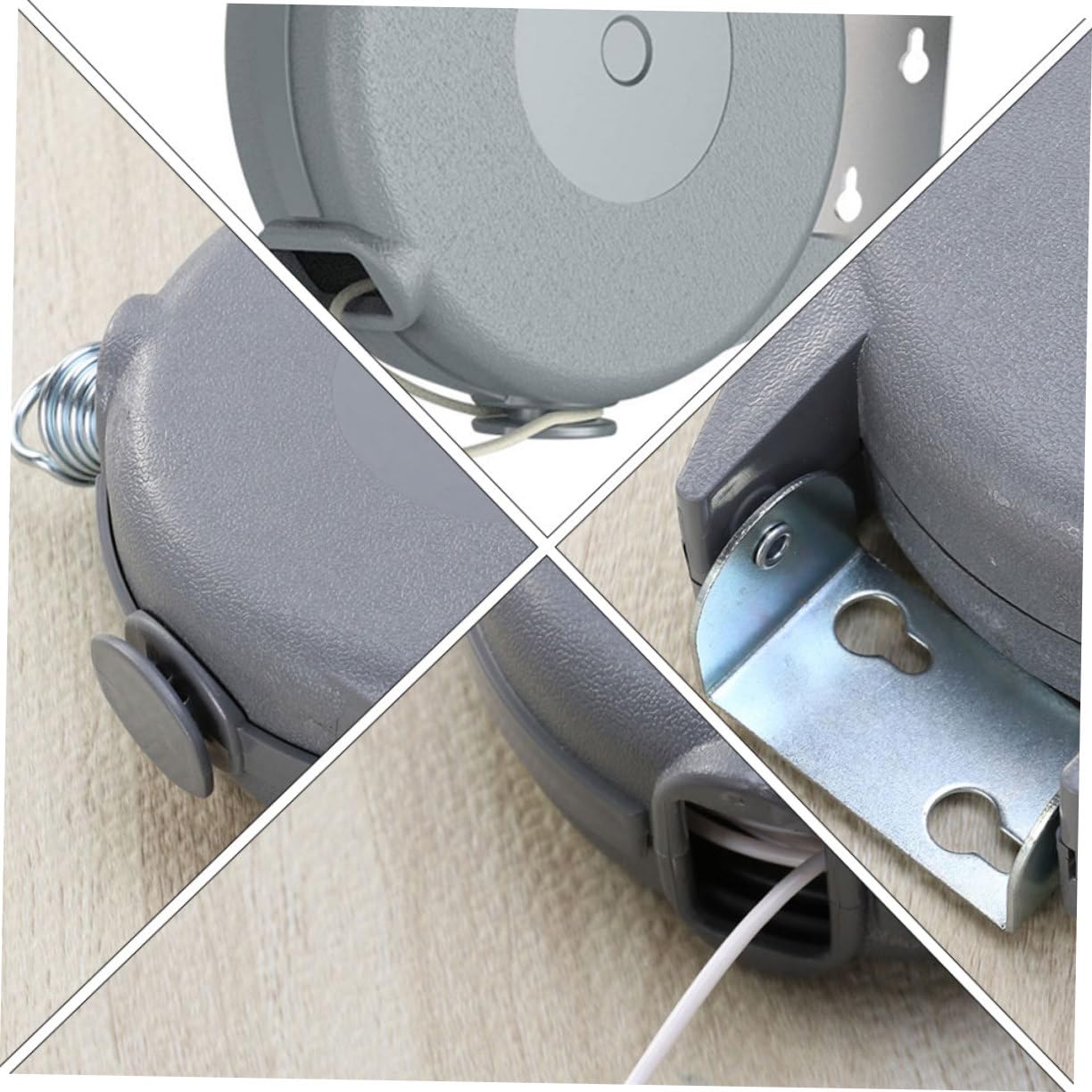 Filo Stendibiancheria Retrattile 15m in Pvc e Abs da Parete