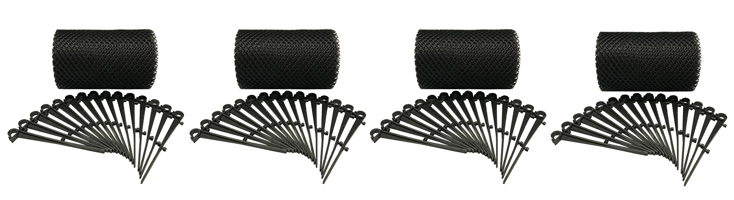 Selections4 x 6m Rolls of Gutter Protection Mesh Guard with 60 Fixing Clips (24m x 17.5cm)