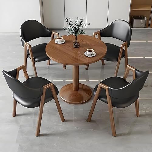 Miniatura 9 de YVYKFZD Mesa de recepción de oficina, mesa de club, mesa de conferencias redonda pequeña, juego de mesa de centro de 5 piezas, juego de mesa de