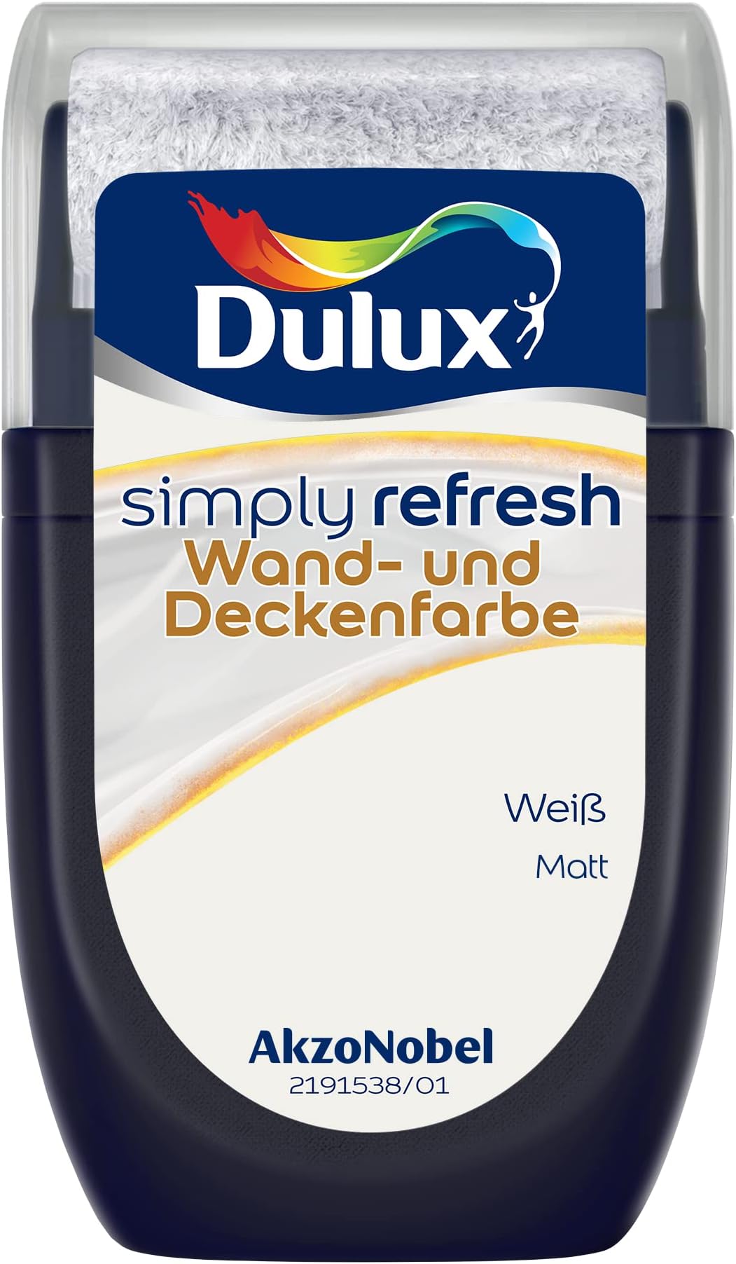 Dulux Simply Refresh Wall and Ceiling Paint - White - Tester 30ml - Durable Interior Paint for Testing and Quick Touch Up