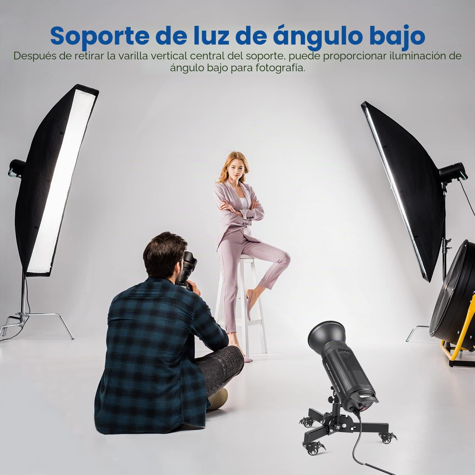 NEEWER Soporte de luz Resistente con Ruedas, Soporte de trípode Plegable de Altura máxima de 2.5 pies para Disparo de ángulo bajo/Mesa, Soporte de luz de fotografía para softbox, monolight y Otros
