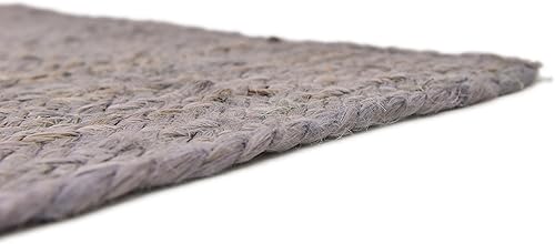 Miniatura 7 de Unique Loom Alfombra trenzada de la colección de yute - Dhaka (2 pies 7 pulgadas x 6 pies 1 pulgada, color gris)