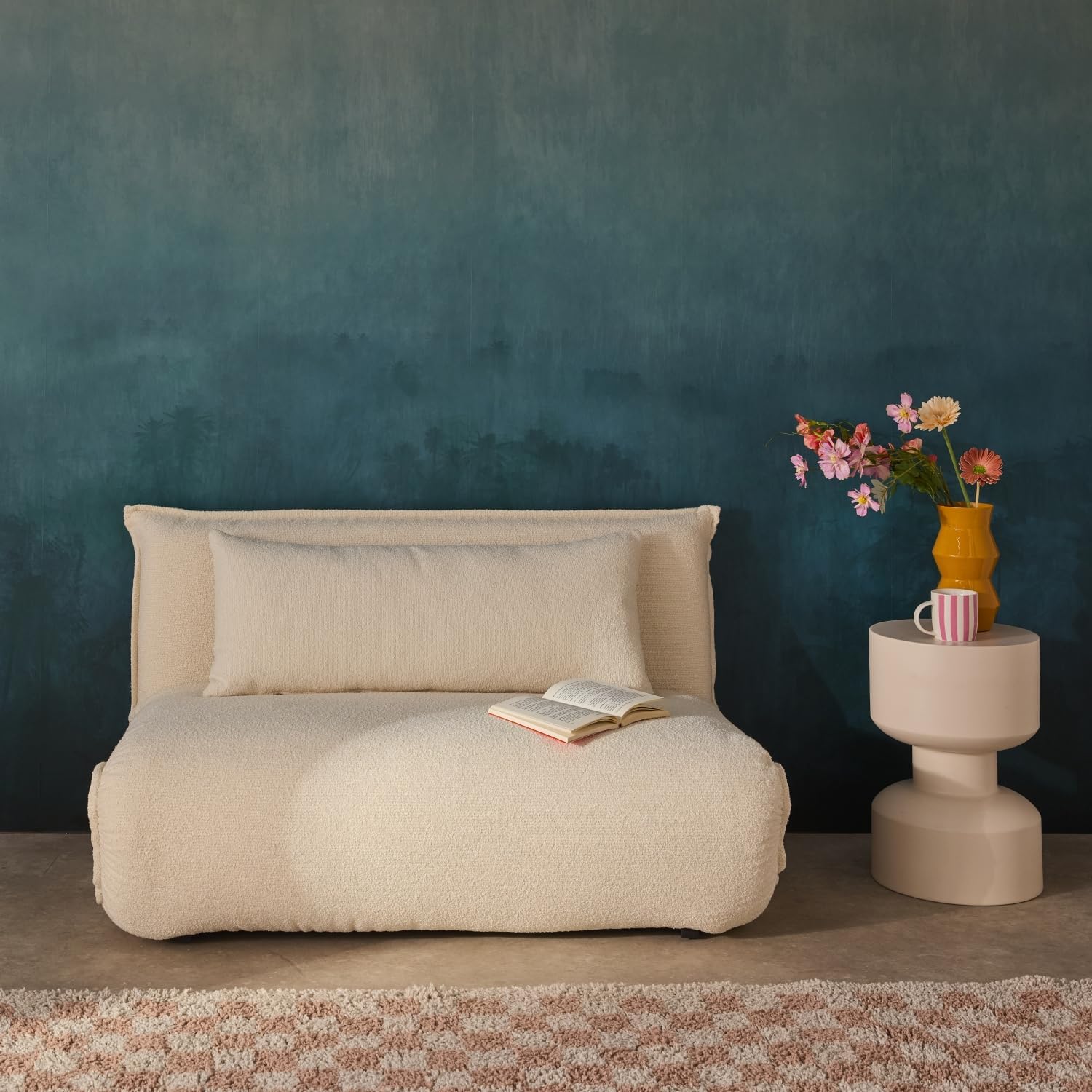 Dimensions of the sweeek Fleeep Convertible Armchair in chair and bed positions