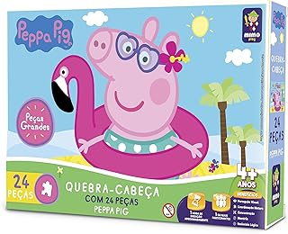 QUEBRA CABEÇA GIGANTE 24PÇ PEPPA NA PRAIA - PEPPA PIG - MIMO BRINQUEDOS