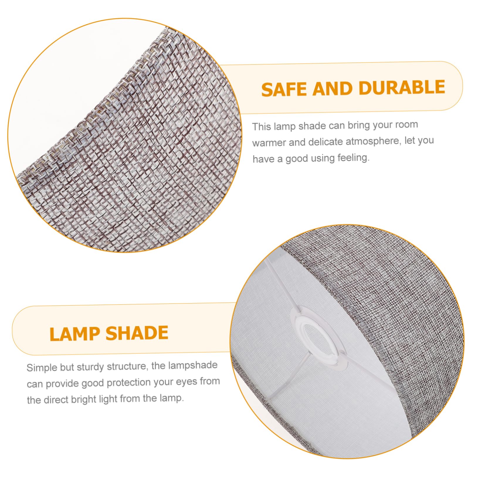 Paralume Tessuto Cilindrico Grigio per Lampade da e Scrivania e Design per Camera da Letto e