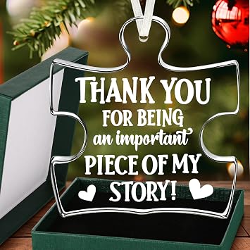 Teacher Valentine Gifts, Teacher Appreciation Gifts Glass Ornaments, Valentines Day Thank You Graduation Gifts for Women Teachers Classmate Study Partner Roommate