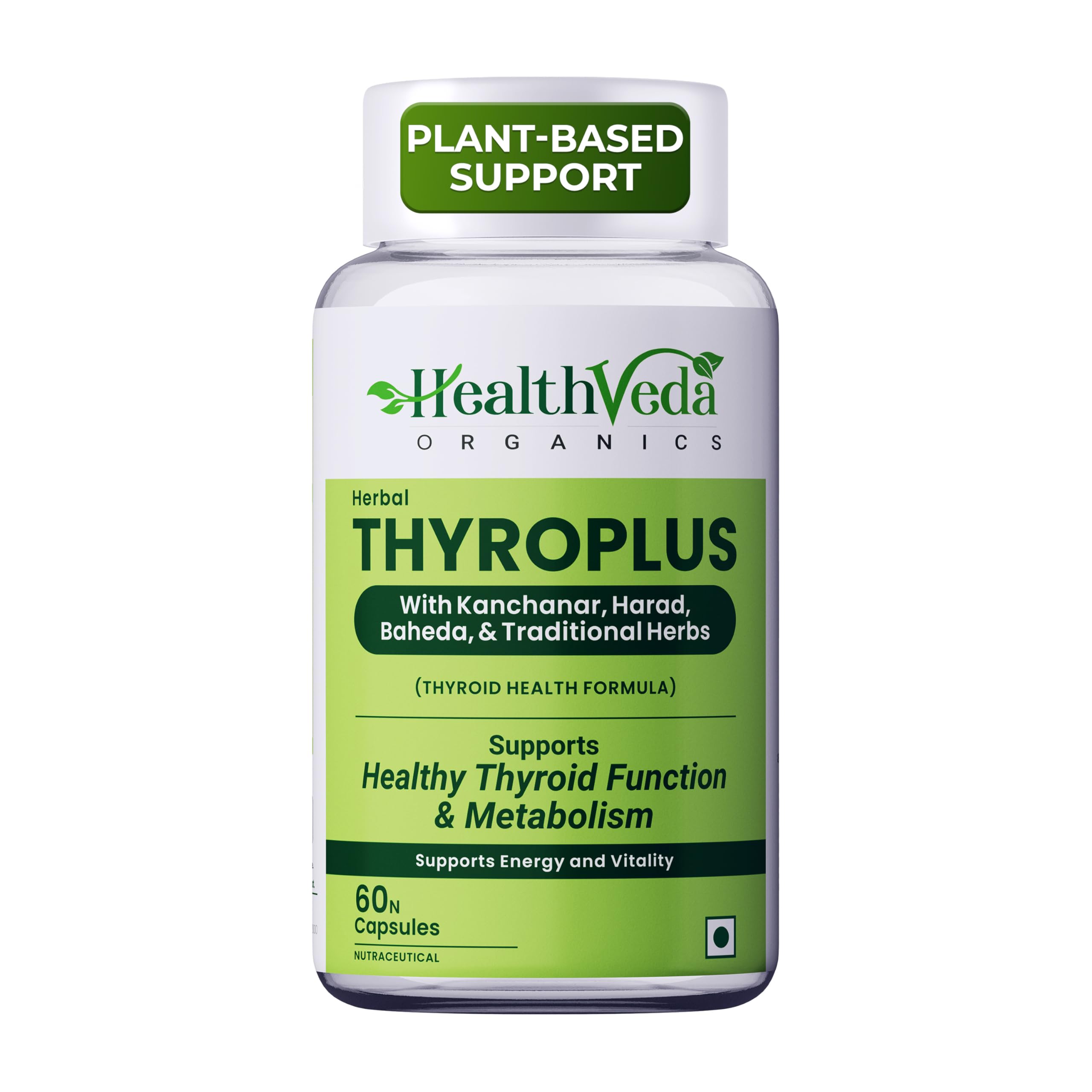 Health Veda Organics Thyroplus Supplement - Rapid Action Formula – Kanchanar - Harad - Baheda - Amla-Sounth - Supports Thyroid Health –Healthy Cellular Metabolism - 60 Capsules-picture-18