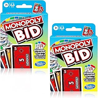 2pcs M-onopoly Card Game, M-onopoly Bid Game, Quick-Playing Card Game, Kids Toys Play Time For 4 Players, Game For Families and Kids Ages 7 and Up (UK Version)