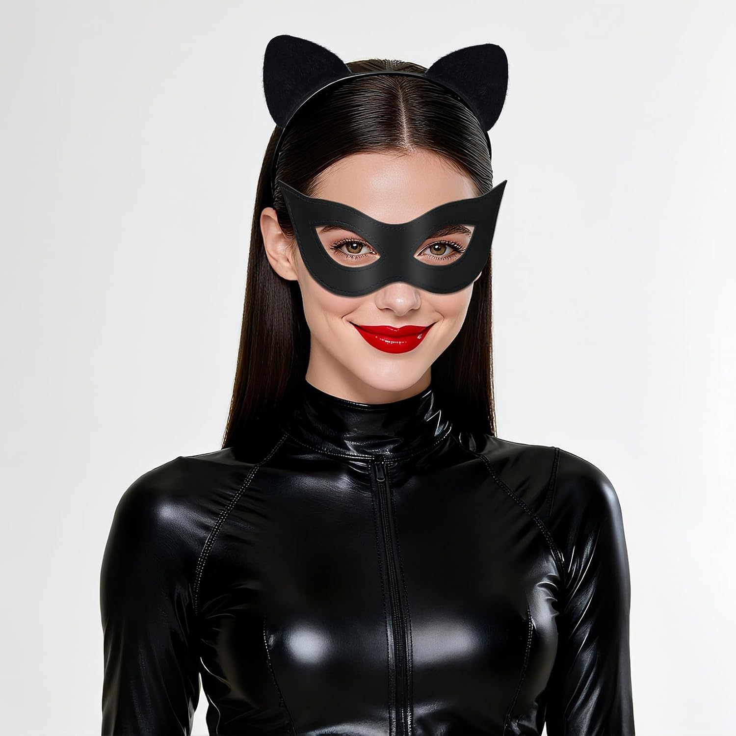 Cat Woman Mask and Cat Ears Headband Costume Accessories for Halloween image 4