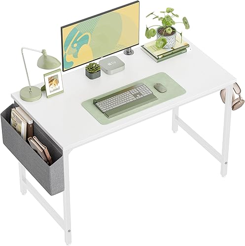 CubiCubi Escritorio para computadora de 32 pulgadas, mesa de estudio para oficina en casa, escritorio de PC de estilo moderno y simple, marco de