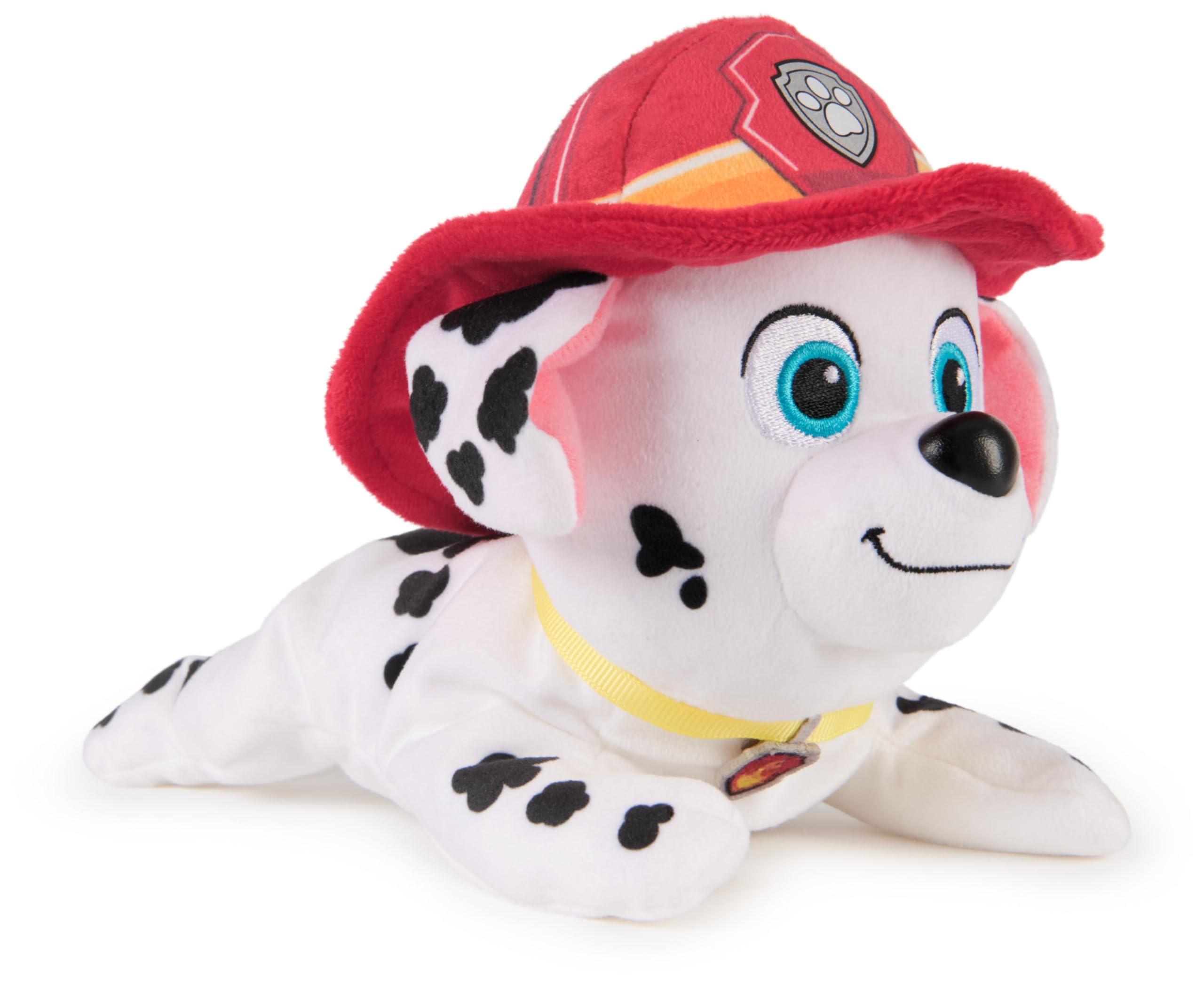 PAW PATROL GUND Marshall Plush, Official Toys, Lounging Marshall Plush Toy, Weighted Stuffed Animal, Sensory Toy for Ages 1 and Up, 8”