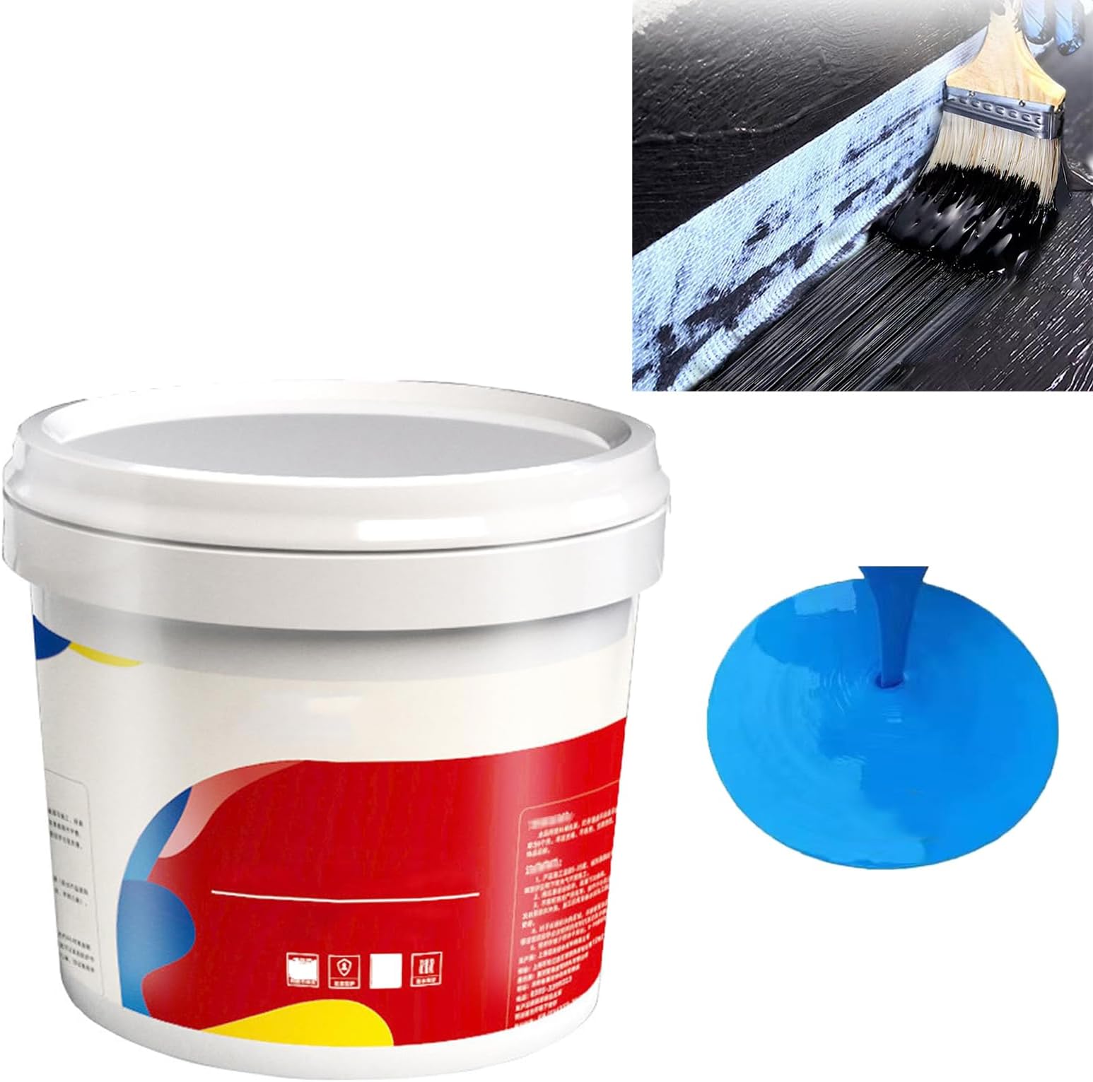 Waterproofing Coatings for External Roofs, Roof Repair Waterproofing Adhesive, Wall Bathroom Roof Water-Based Waterproof Coating,Quick-Drying Sealant Waterproof Agent (Blue, 0.3kg)