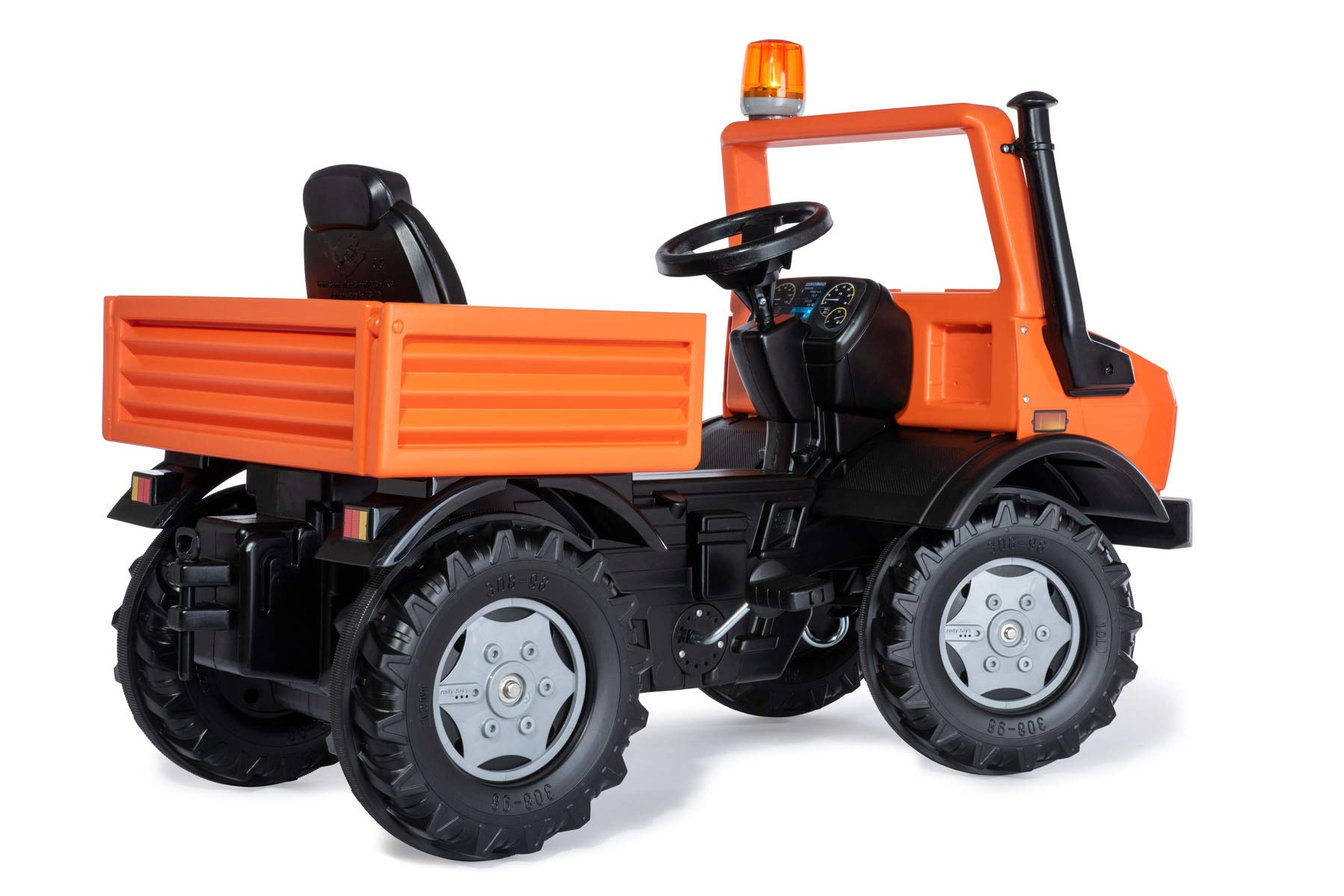 Rolly Toys Unimog Service 038237 - Coche a Pedales a Partir de 3 años, con neumáticos silenciosos y luz Intermitente