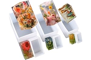 Rectangle Resin Molds, Silicone Mold for Epoxy Casting Resin Crafts, Soap, Candle,...