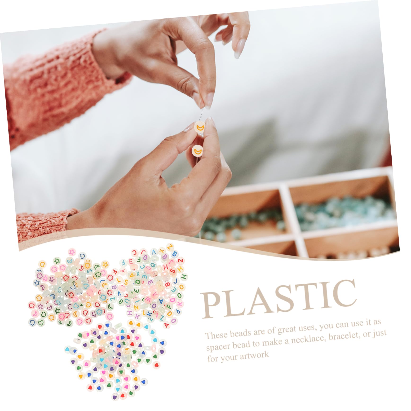 4 Piezas 3 Granos Sueltos Oblatos Luminosos Floreros Decorativos Cuentas De Letras Para Pulseras Cuentas Espaciadoras Hilo Claro Brillar En Oscuridad El Plastico Joya Collar