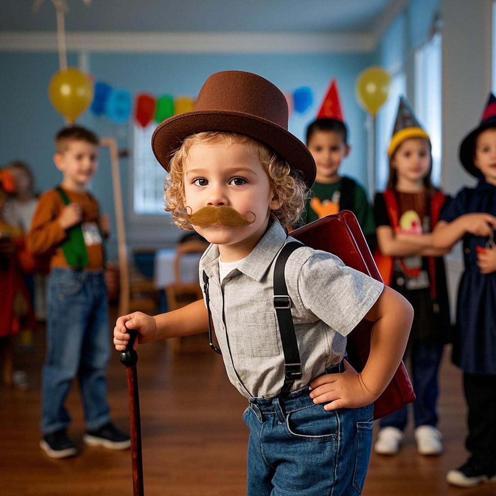 6 sztuk wąsów do przyklejenia, samoprzylepne, sznaucer do przyklejenia, sztuczne brody, do przyklejenia, klejone, na Halloween, karnawał, imprezę bożonarodzeniową (czarne, brązowe)