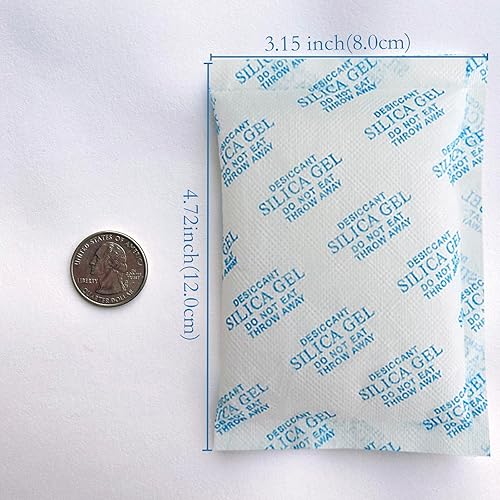 Miniatura 3 de Paquete de 10 paquetes de gel de sílice de 1.76 oz, paquetes de desecantes para almacenamiento, desecante seguro para alimentos para control de