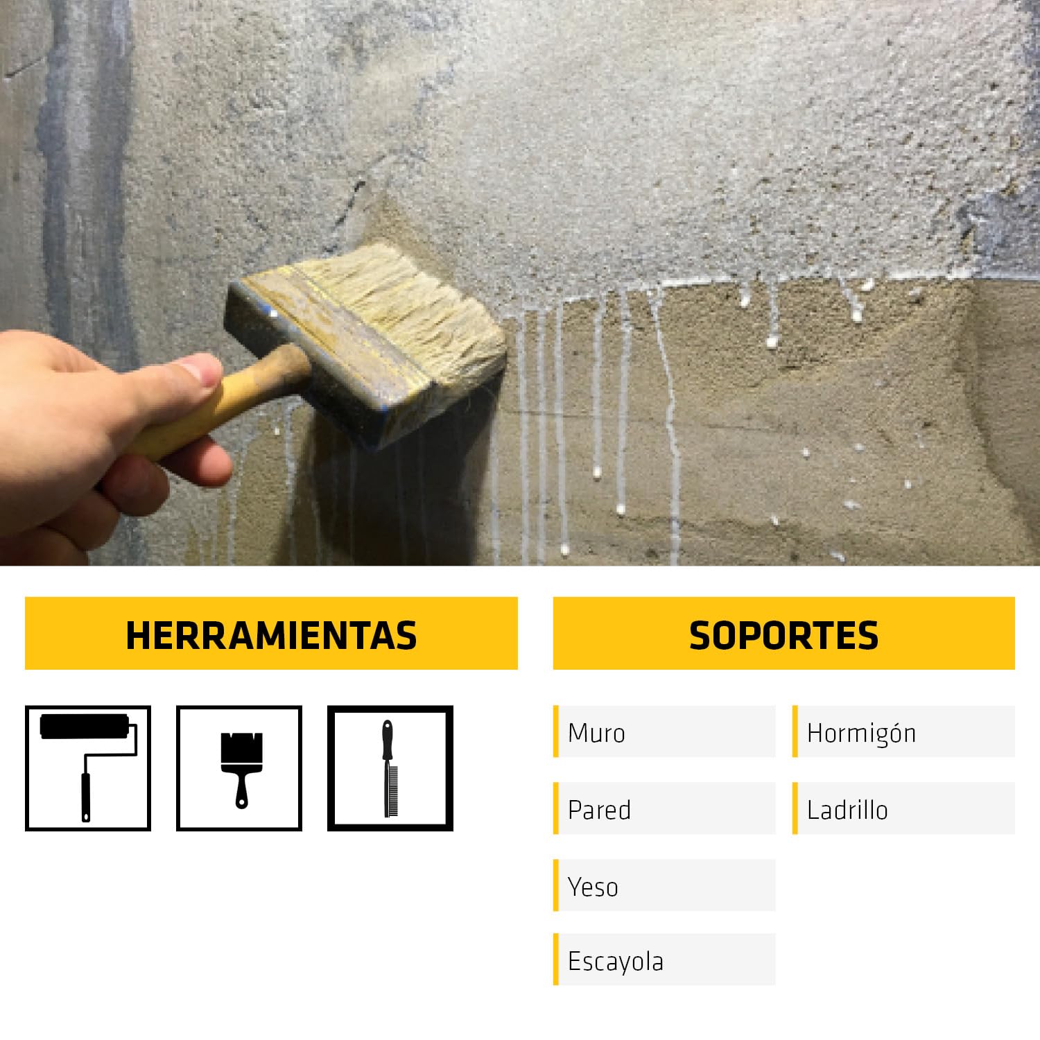 SIKA - Resina acrílica para yeso - SikaWall-05 Yeso - Blanco - 5kg | Para tratamiento de humedades en yeso - Lista para usar - Aplicación en muros interiores