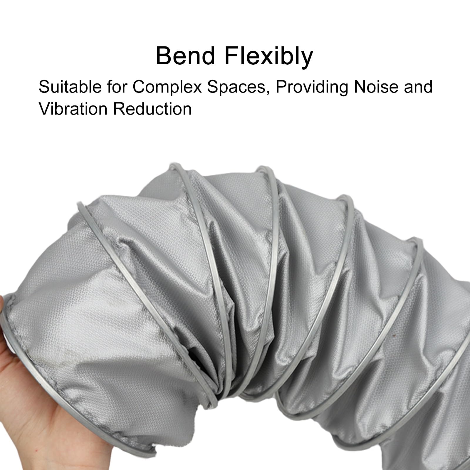 Manguera Escape Flexible, Tubo Flexible Ventilación Aislada Ignífuga, Antideformación, Tubo Evacuacion Aire Portatil para Campana Extractora, Ventilador y Caldera(150mm/6in,2m/6ft)