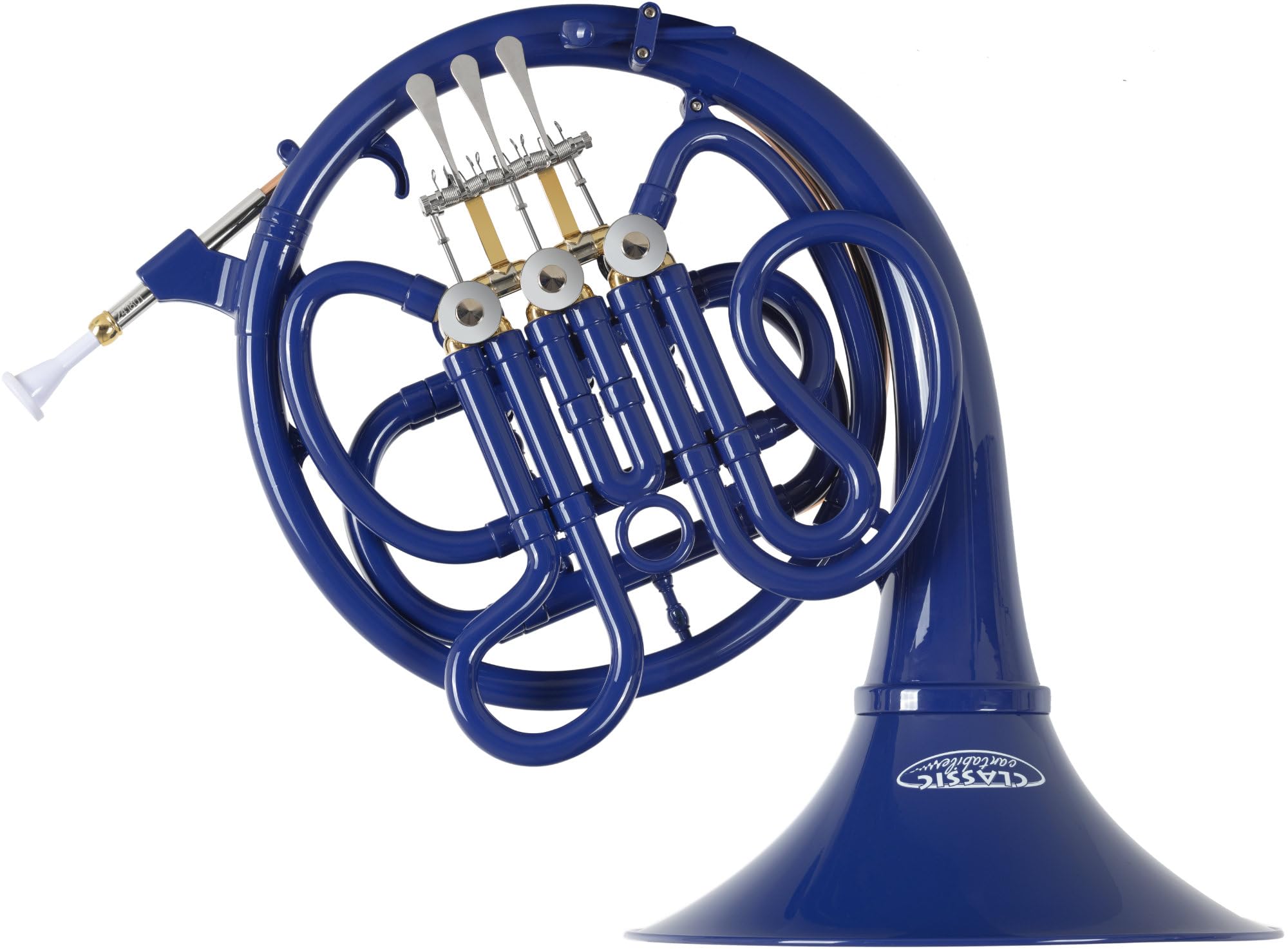 Classic Cantabile WH-20BL MardiBrass Corno Francese in plastica blu, con bocchino e custodia con spallacci. Per principianti e professionisti. Resistente, impermeabile, leggero e robusto.