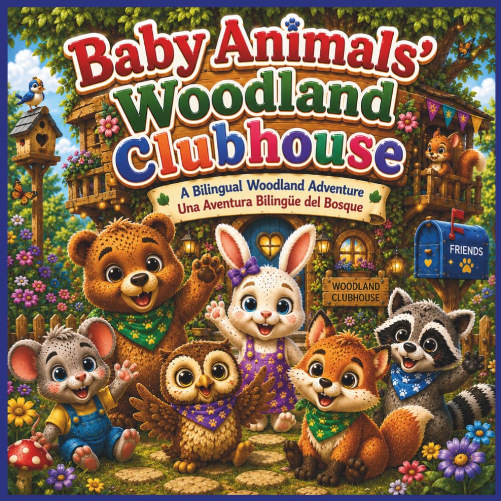 Baby Animals’ Woodland Clubhouse: A Bilingual Picture Book for Kids About Friendship, Sharing, and Imagination (Baby Animals Bilingual Adventures)