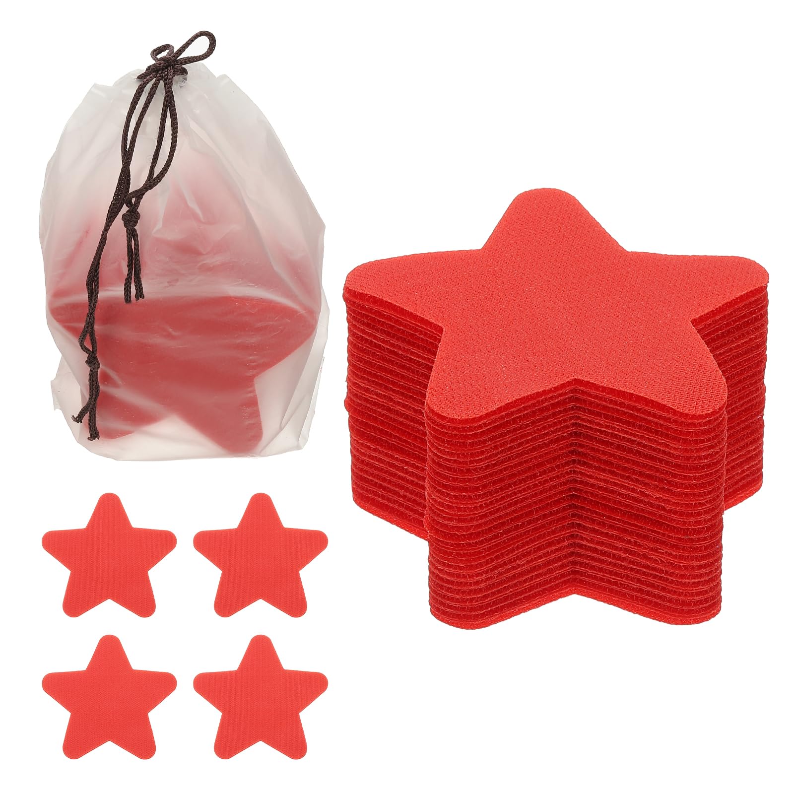 YOKIVE 4 Inch Carpet Spot Markers, 48Pcs Star Floor Dots Markers with Bag Carpet Spots for Decoration Teacher Supplies, Red