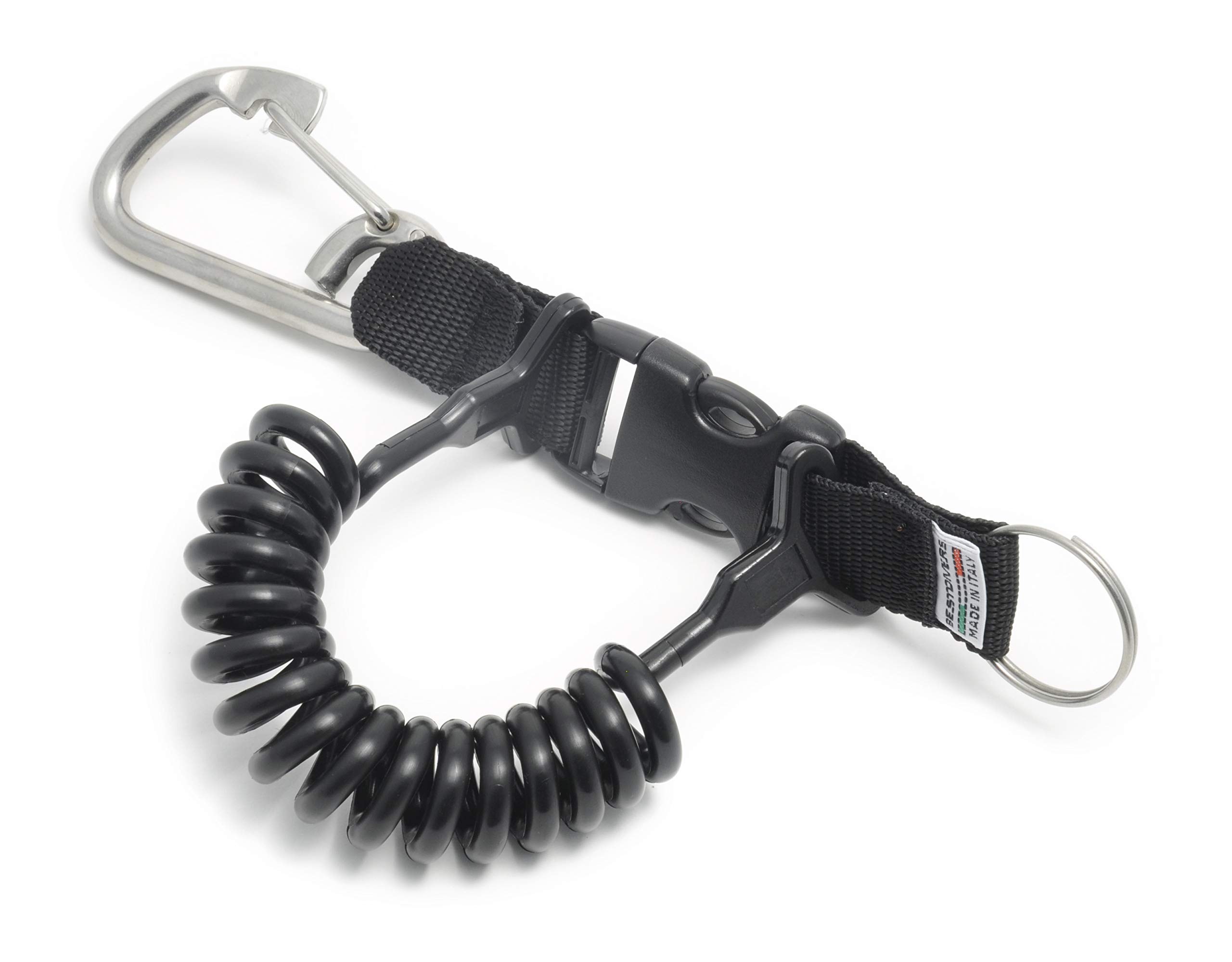 Best divers Extendable Clip Color Strong Black Spiral ø30x6 mm, Unisex Adult, Black,