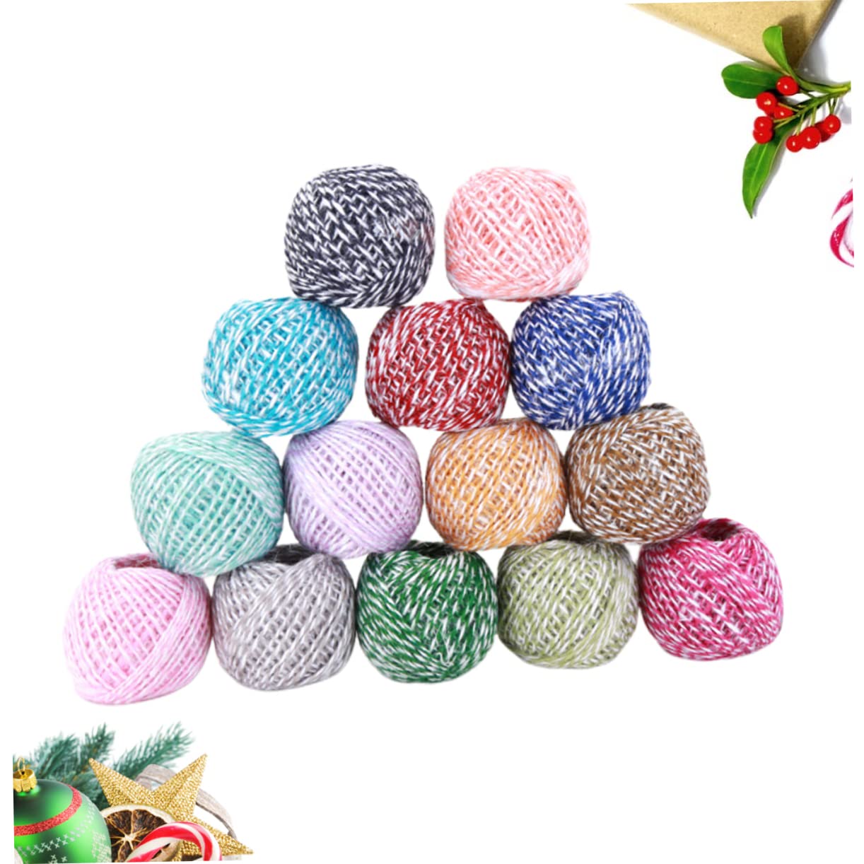 EXCEART Lot de 14 Ficelles Couleur en Jute, Corde de Jute Tressée, Plus Épaisse et Résistante, Pratique pour Jardinage et Emballage Présent, sans Abîmer Les Objets Couleur Aléatoire