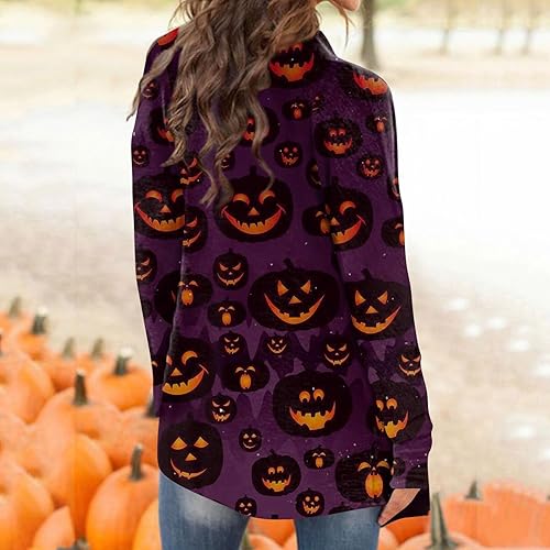 Miniatura 6 de COTECRAM Disfraces de Halloween para mujer 2023, otoño, talla grande, parte delantera abierta, cárdigan largo, suéter ligero para exteriores