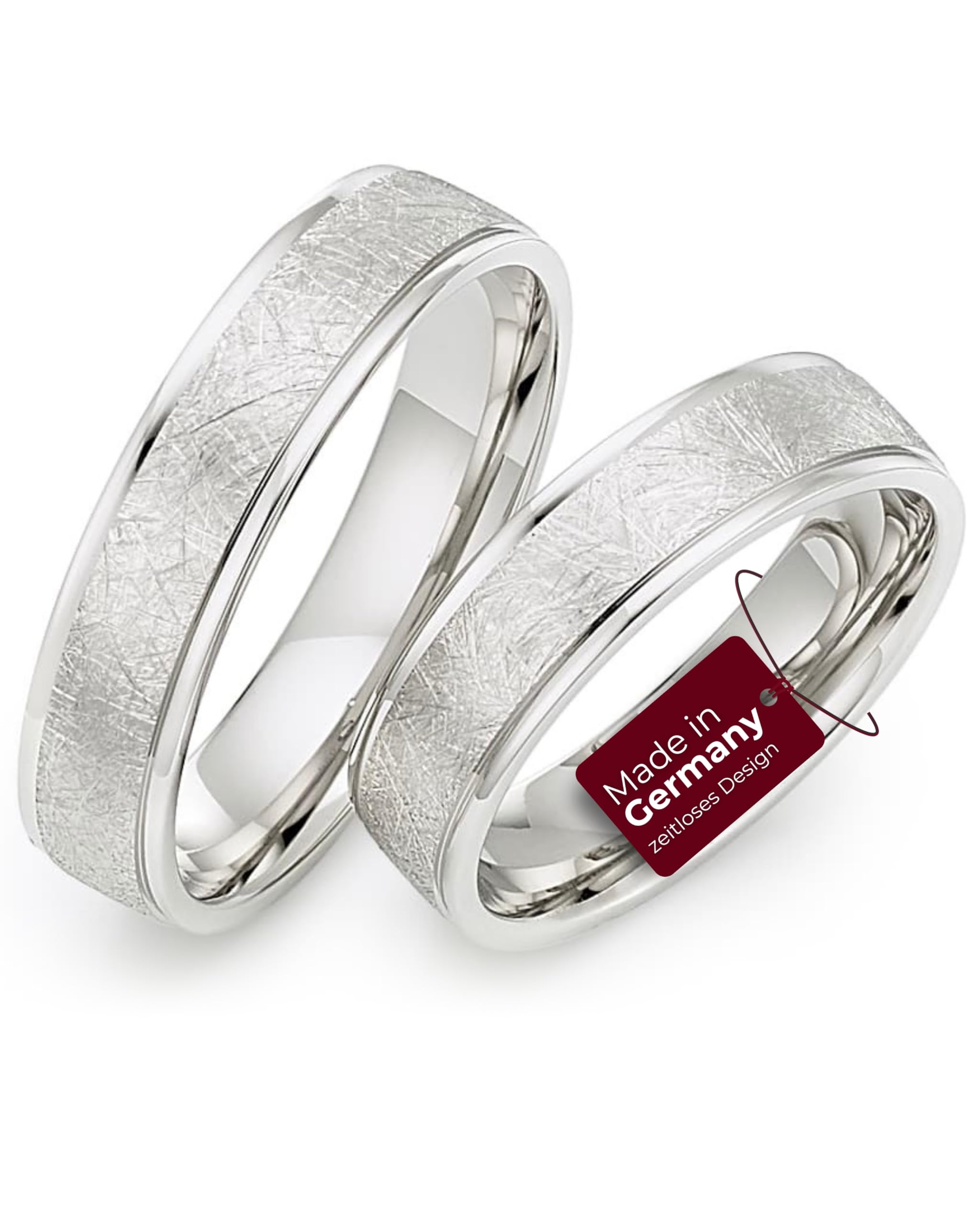 123traumringe Eheringe in 925 Silber I Partnerringe mit Etui & Gravur I Gravierbare Silberringe mit wählbarer Ringgröße 50-74 mm I Hochwertige Verlobungsringe in 5 mm Breite & 1,5 mm Stärke I S79