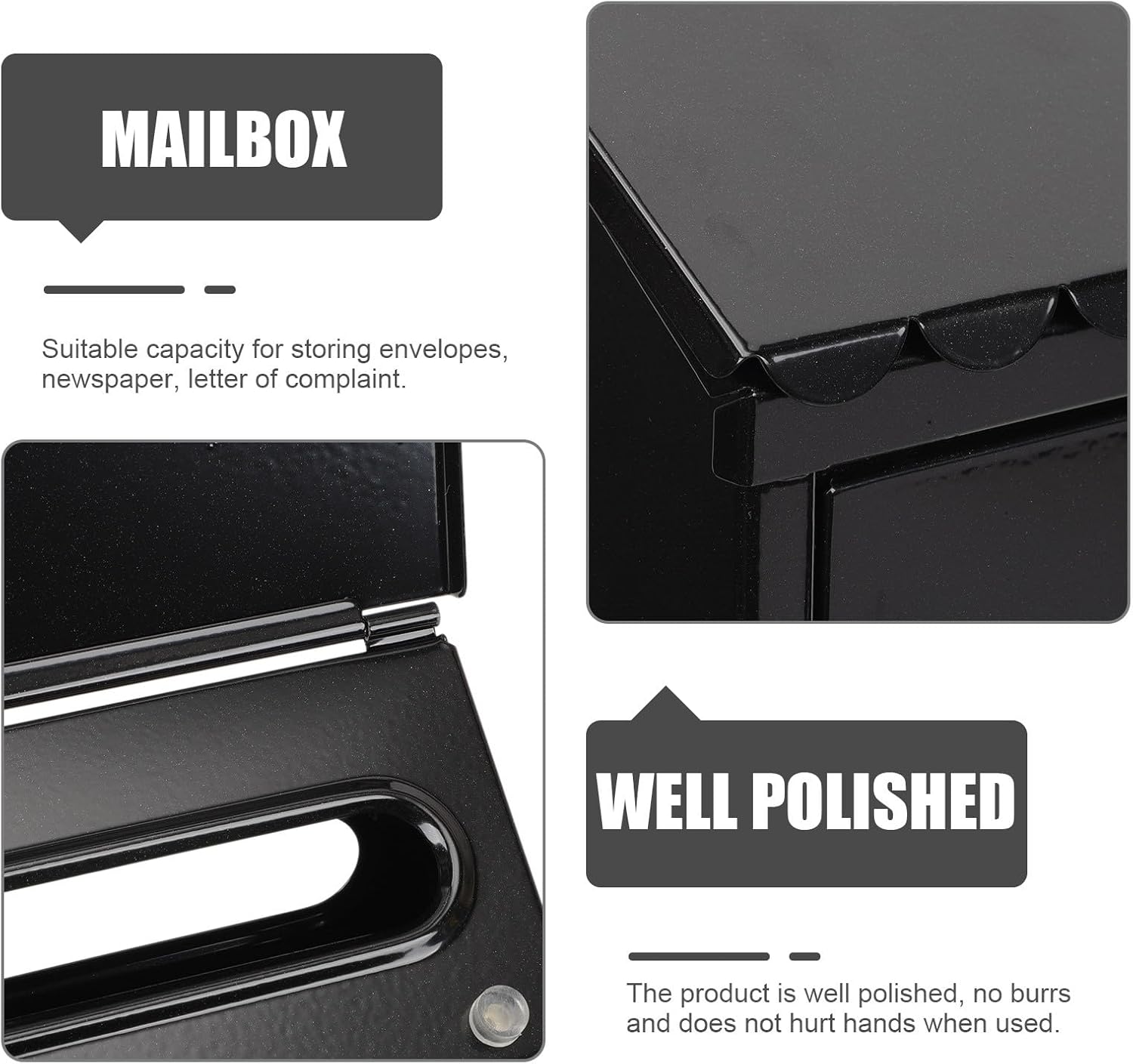 Vintage Wall-Mount Mailbox with Lock, Iron Rustic Style Outdoor Mailbox for Home, Weatherproof Post Box Suitable for Garden and Porch Mail Collection