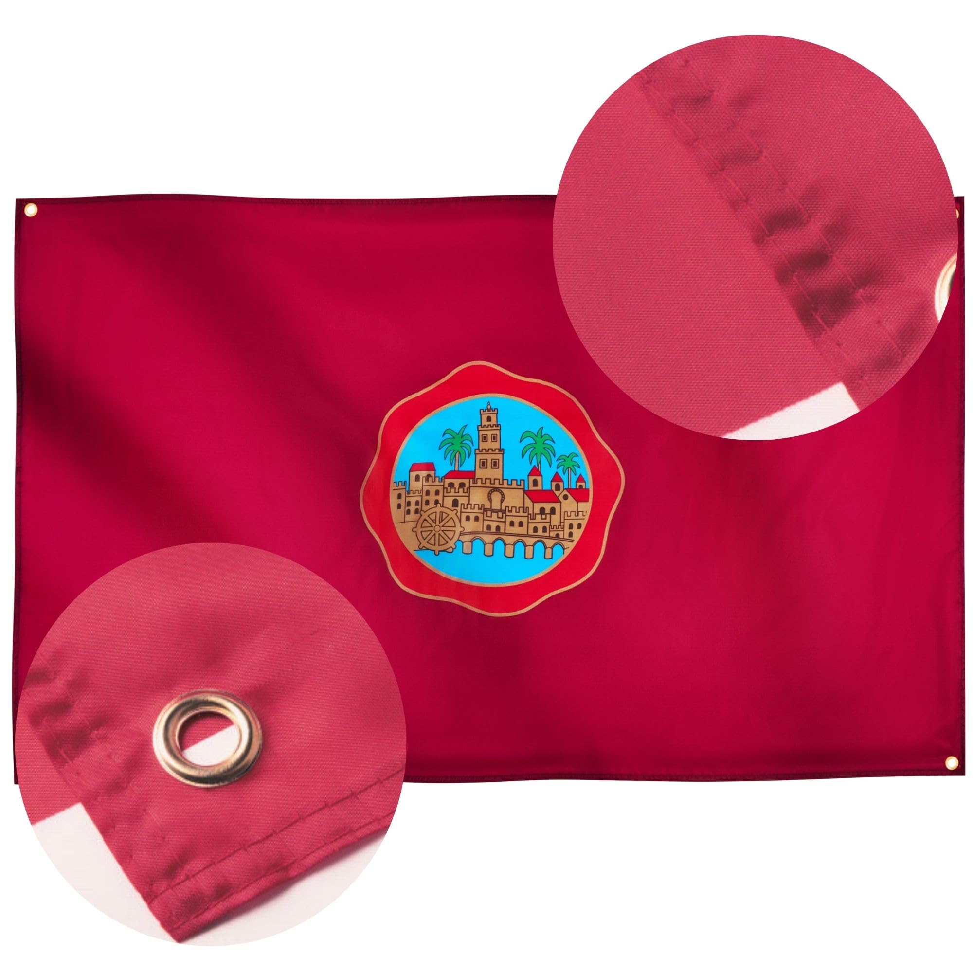 Runesol Cordoba Flag, 91x152cm, 3ft x 5ft, 4 Grommets, Eyelet In Every Corner, Cordova, Spanish Regional Flag - Image 4