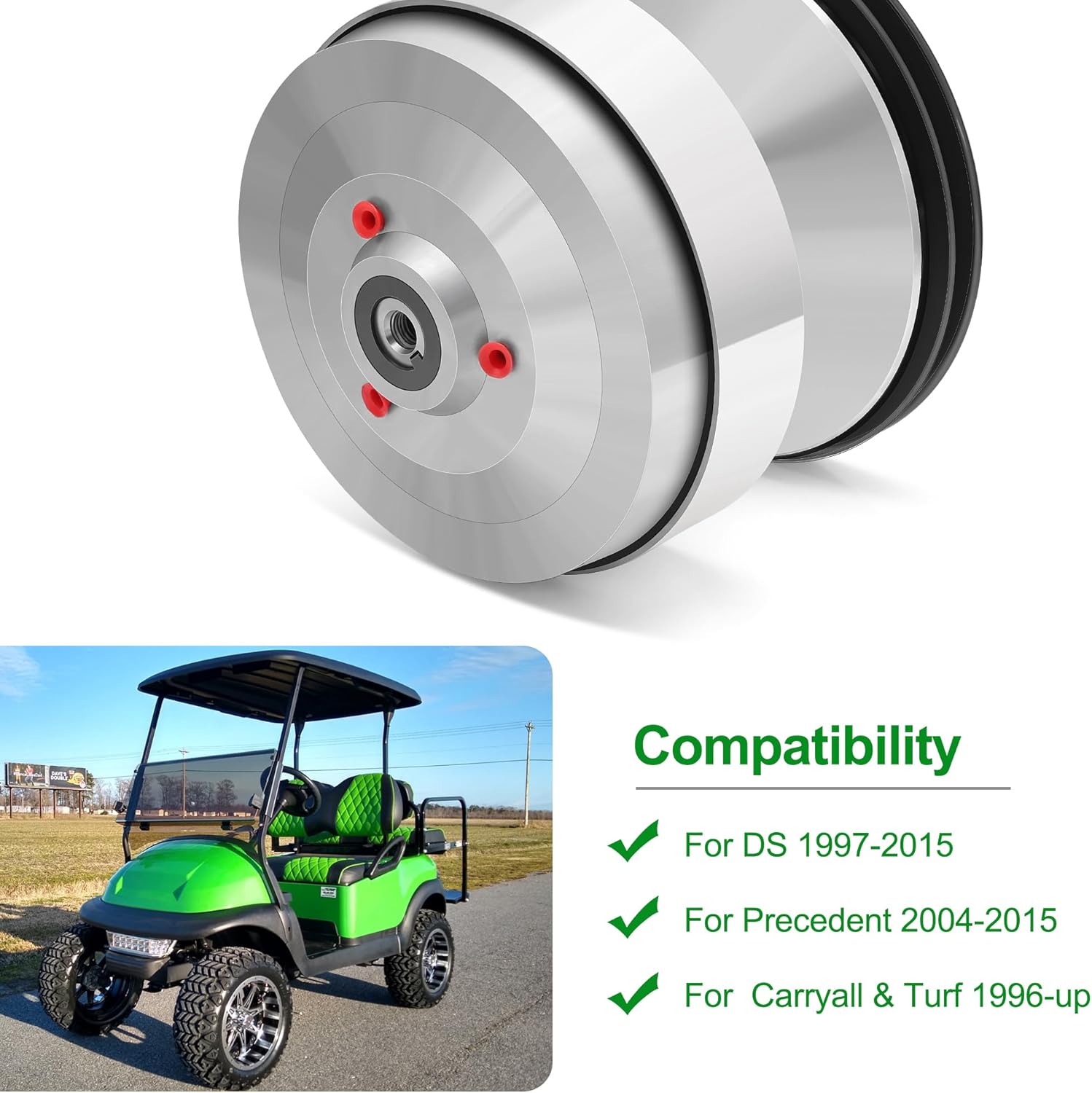 10L0L Golf Cart Primary Drive Clutch Assembly for Club Car DS, Precedent, Carryall and Turf Gas Models 1997-up with Kawasaki Engines, Replace OEM 101833902 1018339-02