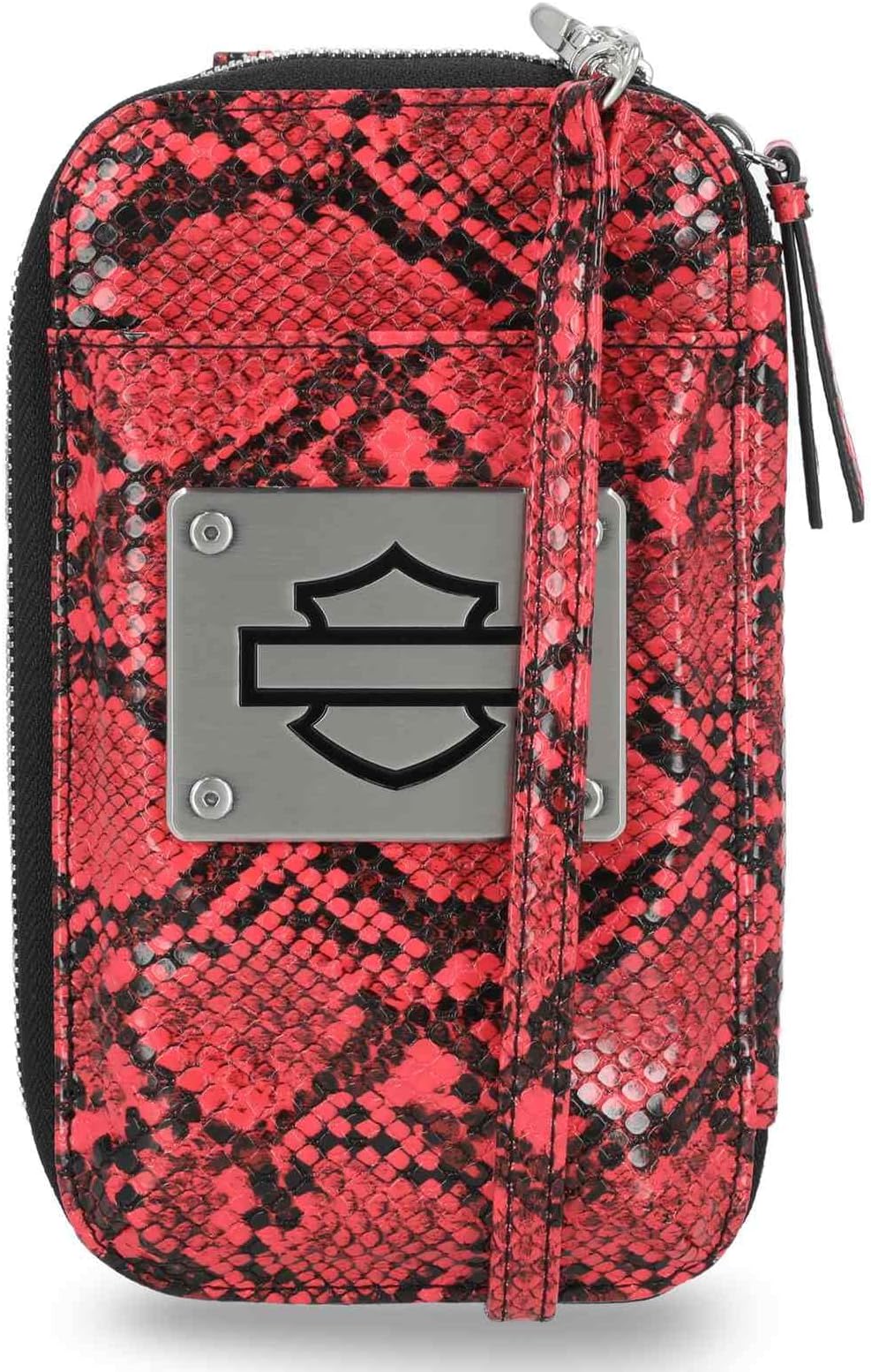Women's Python Print B&S Logo Zip Around Phone Case, Pink