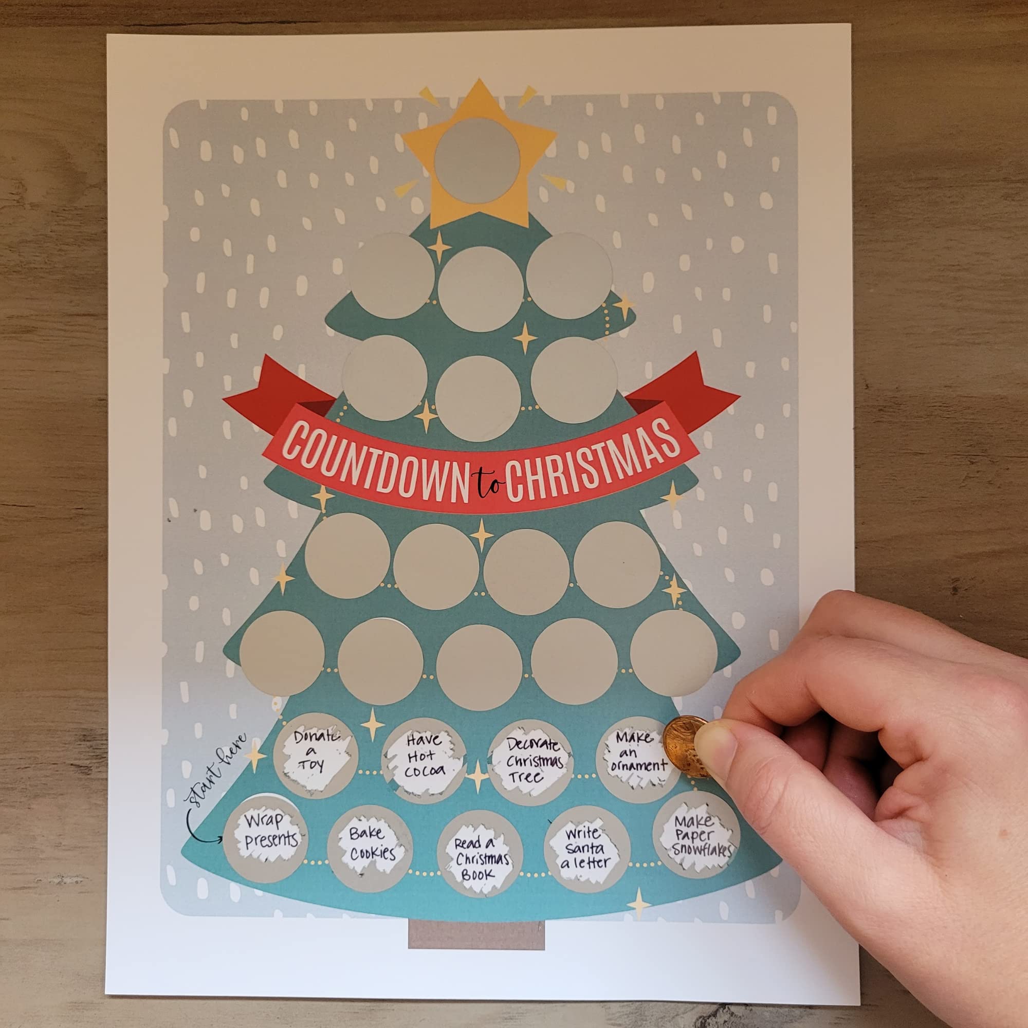 Calendario de Adviento para árbol de Navidad para rascar
