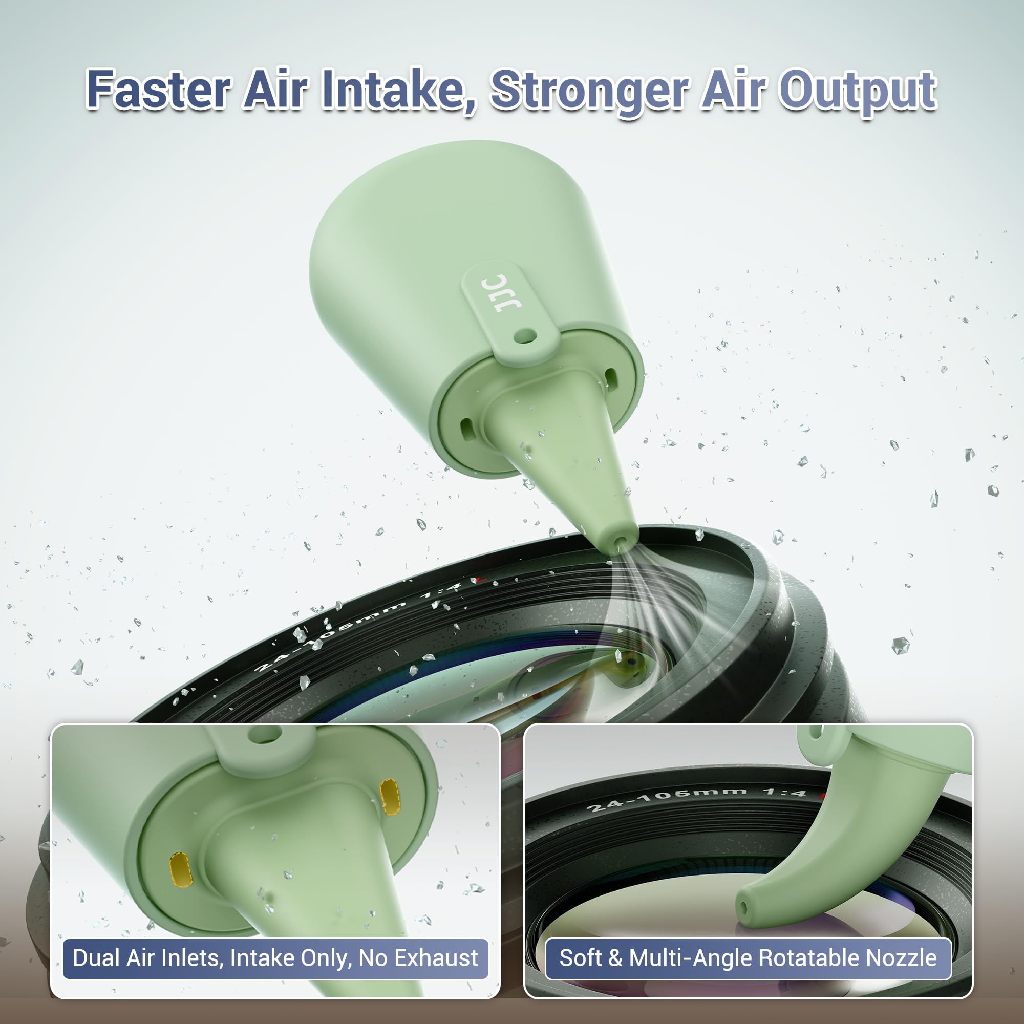 Soffiatore d'aria tascabile in silicone per fotocamera, piccolo aspiratore d'aria per sensore LCD tastiere stampa filtri, blu ghiacciaio portatile per pulizia esterna viaggi