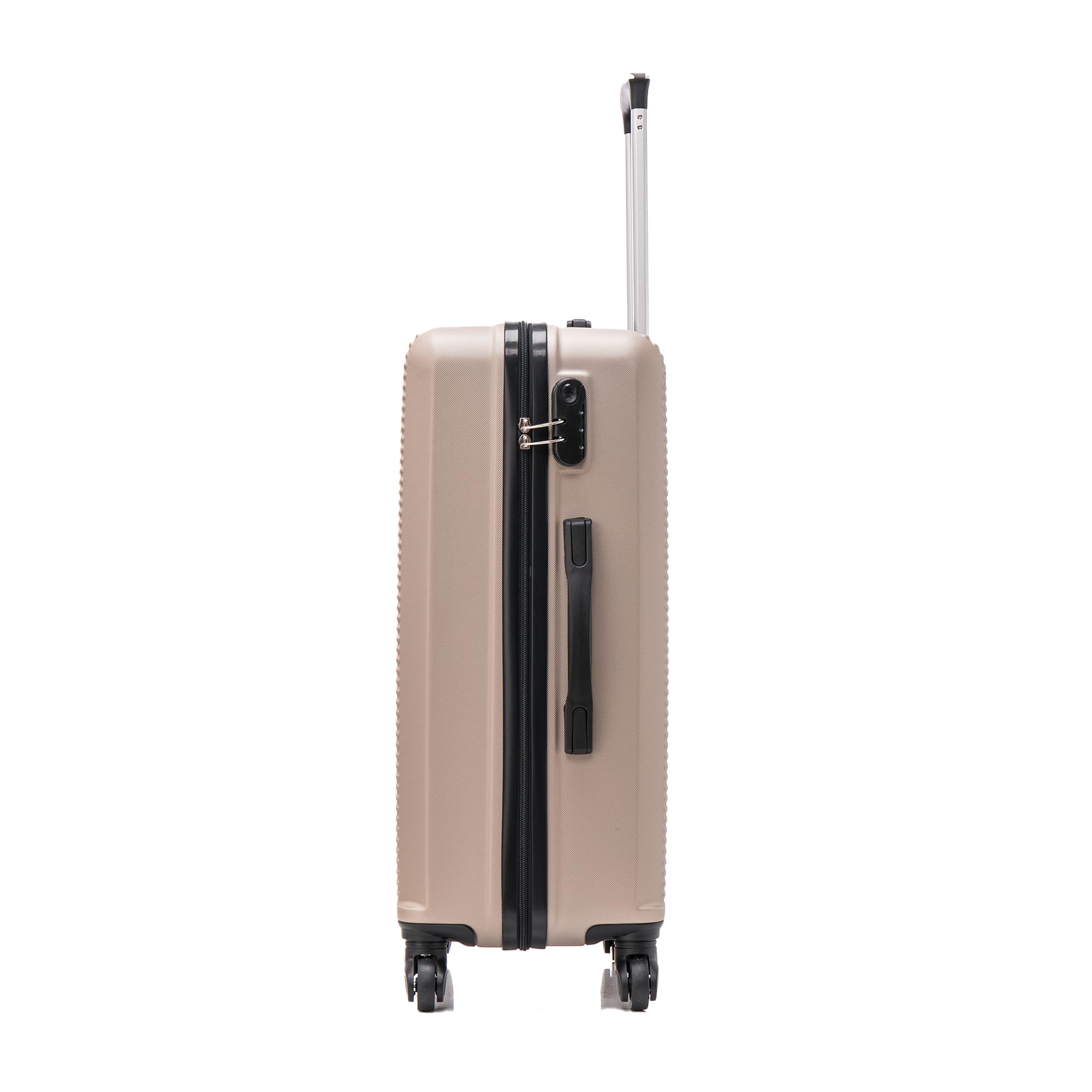 CELIMS - Maleta Mediana de Viaje con Neceser Neceser 30cm Rígida con 4 Ruedas Ligera Facturación 20kg 65cm | Cerradura Integrada | Maleta Mediana con 4 Ruedas 65cm | Champán