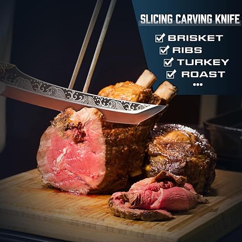 Miniatura 10 de Purple Dragon Cuchillo de deshuesar de acero japonés con funda de cuero, cuchillo de recortar con hoja elegante, cuchillo de deshuesar afilado para