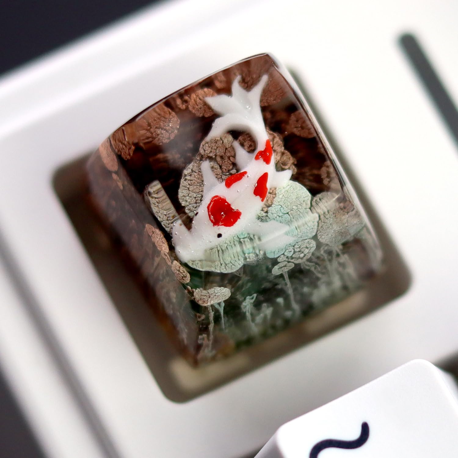 Ocean Aesthetic Novelty Koi Artisan Keycap Esc R1 SA Profile 1U
