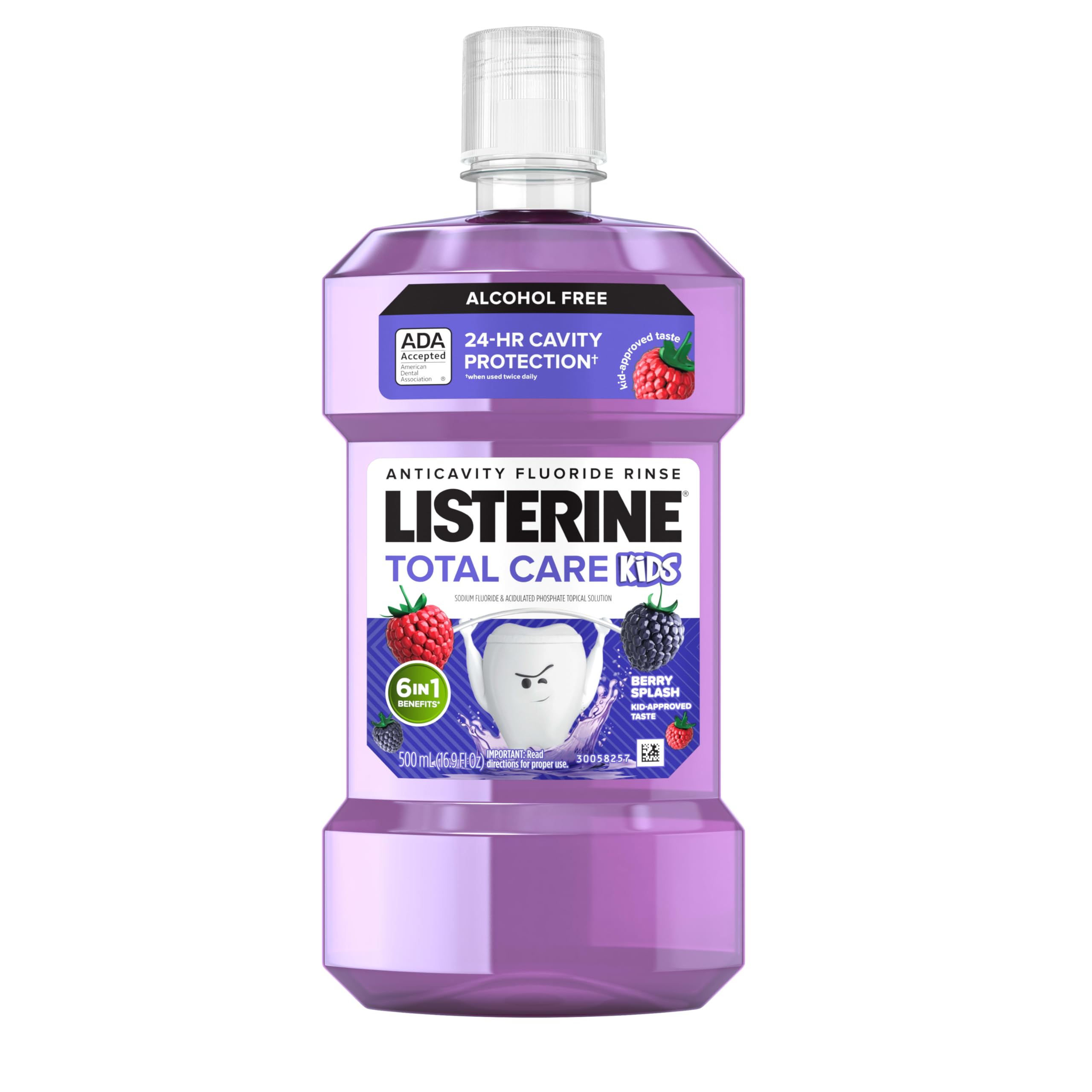 Listerine Total Care Kids Mouthwash, Berry, 16.9 fl. oz/500 mL