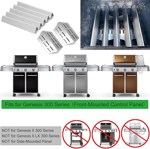 Miniatura 10 de GasSaf Barra aromatizadora 7620, 7622 de repuesto de deflectores de calor para Weber 7621 65505 Genesis 300 Series E310 E320 E330 S310 S320 S330 con