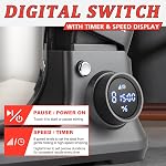 CUSIMAX Stand Mixer with Digital Switch, Timer 15mins & 8-Speen, 5-Quart 650W kitchen Electric Mixer, Tilt-Head with handle Dough Mixer, Wire Whip, Dough Hook & Beater, Grey