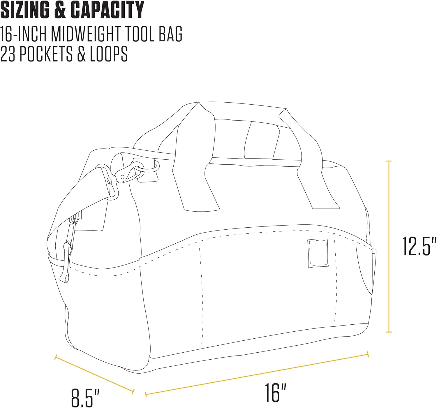 Carhartt Onsite Tool Bag, Durable Water-Resistant, Tool Storage Bag, Midweight, 16-Inch 17 Pocket, Carhartt Brown - Image 5